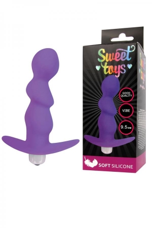 Анальная рельефная втулка с вибрацией Sweet Toys, фиолетовая