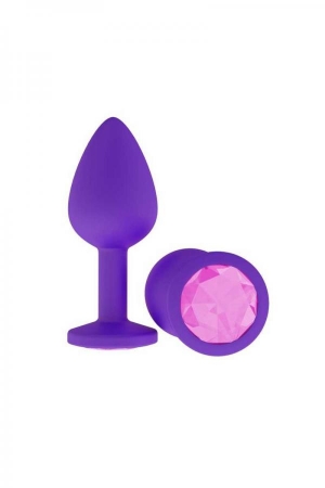 Втулка анальная "Soft crystal"с кристаллом, фиолетовая, М