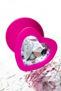 Анальная втулка ToDo by Toyfa Diamond Heart М, розовая 3