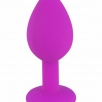 Силиконовая фиолетовая пробка с прозрачным кристаллом S - фото 3