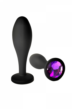 Анальная пробка "Vander" силикон, фиолетовый кристалл, капля L