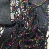 Колготки в крупную сетку черные с разноцветным люрексом - фото 3