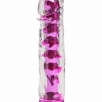 Вибратор прозрачный розовый с дополнительными пупырышками - фото 1