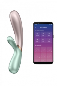Вибратор с подогревом Satisfyer Hot Lover с возможностью управления через смартфон (розово-зеленый)