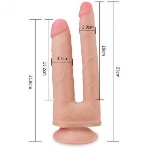 Фаллоимитатор анально-вагинальный на присоске Double Penetration Soft Cock 2