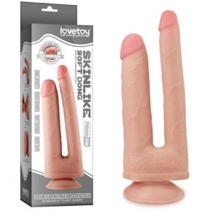 Фаллоимитатор анально-вагинальный на присоске Double Penetration Soft Cock 1