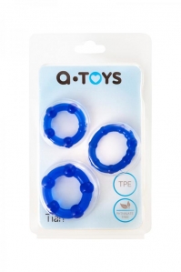 Набор из 3х синих эрекционных колец A-Toys 4
