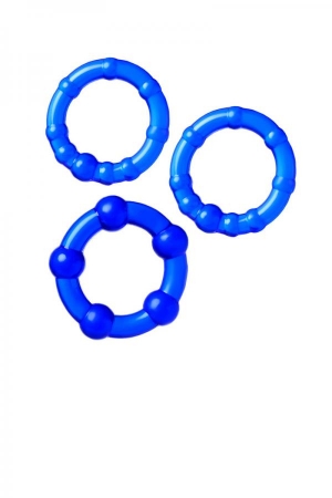 Набор из 3х синих эрекционных колец A-Toys