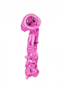 Виброкольцо с подхватом мошонки ToyFa розовое 2