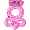 Виброкольцо с подхватом мошонки ToyFa розовое - фото 2