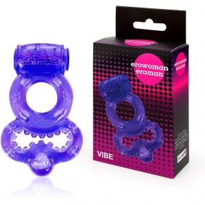 Эрекционное кольцо с вибрацией, фиолетовое 1