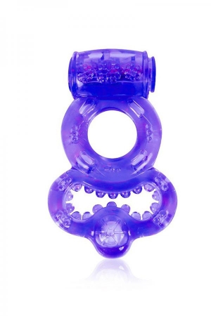 Эрекционное кольцо с вибрацией, фиолетовое