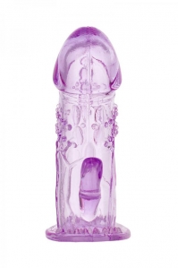 Насадка на пенис стимулирующая с клиторальным отростком ToyFa, фиолетовая 2
