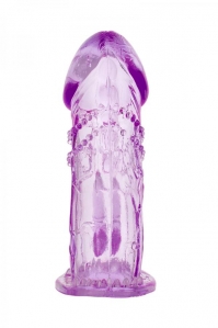 Насадка на пенис стимулирующая с клиторальным отростком ToyFa, фиолетовая 1