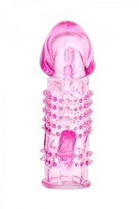 Насадка на пенис стимулирующая ToyFa с клиторальным отростком, розовая 1