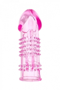Насадка на пенис стимулирующая ToyFa с клиторальным отростком, розовая 2