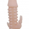 Закрытая насадка на пенис с клиторальным стимулятором «Wolftooth», стимулирующая - фото 1