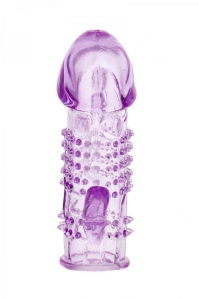Насадка на пенис стимулирующая ToyFa с клиторальным отростком, фиолетовая 1