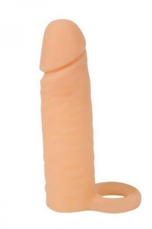 Насадка удлиняющая на пенис с кольцом для мошонки "Sex Expert"