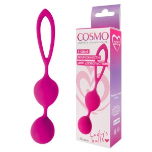 Вагинальные шарики Cosmo с петлей, розовые 1