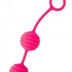 Вагинальные шарики Cosmo с ребристой поверхностью, розовые - фото 1