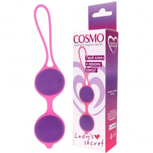 Вагинальные шарики Cosmo фиолетовые в розовой оплетке 1