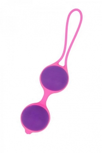 Вагинальные шарики Cosmo фиолетовые в розовой оплетке