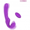 Безремневой анатомический вибро-страпон с дистанционным управлением Cosmo, фиолетовый - фото 3