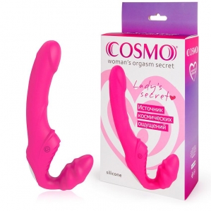 Безремневой анатомический вибро-страпон Cosmo, розовый 1