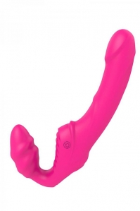 Безремневой анатомический вибро-страпон Cosmo, розовый