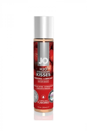 Лубрикант съедобный Jo Flavored Strawberry Kiss "Клубничный поцелуй", 30 мл.