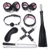 Набор БДСМ NoTabu черный с розовым мехом, 7 предметов - фото 1