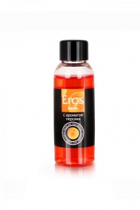 Массажное масло Eros Exotic с ароматом и вкусом персика, 50 мл. 1