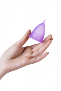 Гигиеническая менструальная чаша Eromantica, силикон, фиолетовая, L 3
