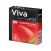Презервативы Viva с ароматом клубники, цветные, 3 шт. - фото 1
