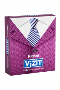 Презервативы Vizit, ребристые, 3+1.